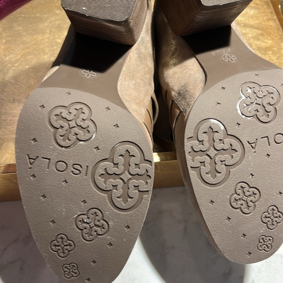 Isola Ankle Boots Metallic Leather Zipper Back NEW - Picture 5 of 5